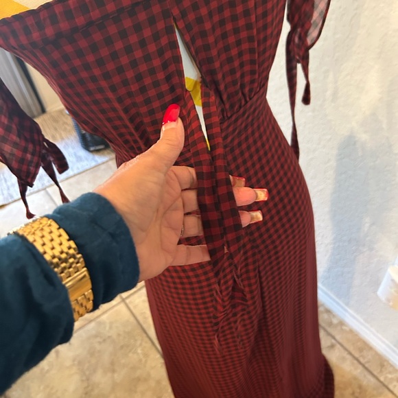 ❤️ Vici Red and Black Checkered Maxi Dress - Picture 5 of 10